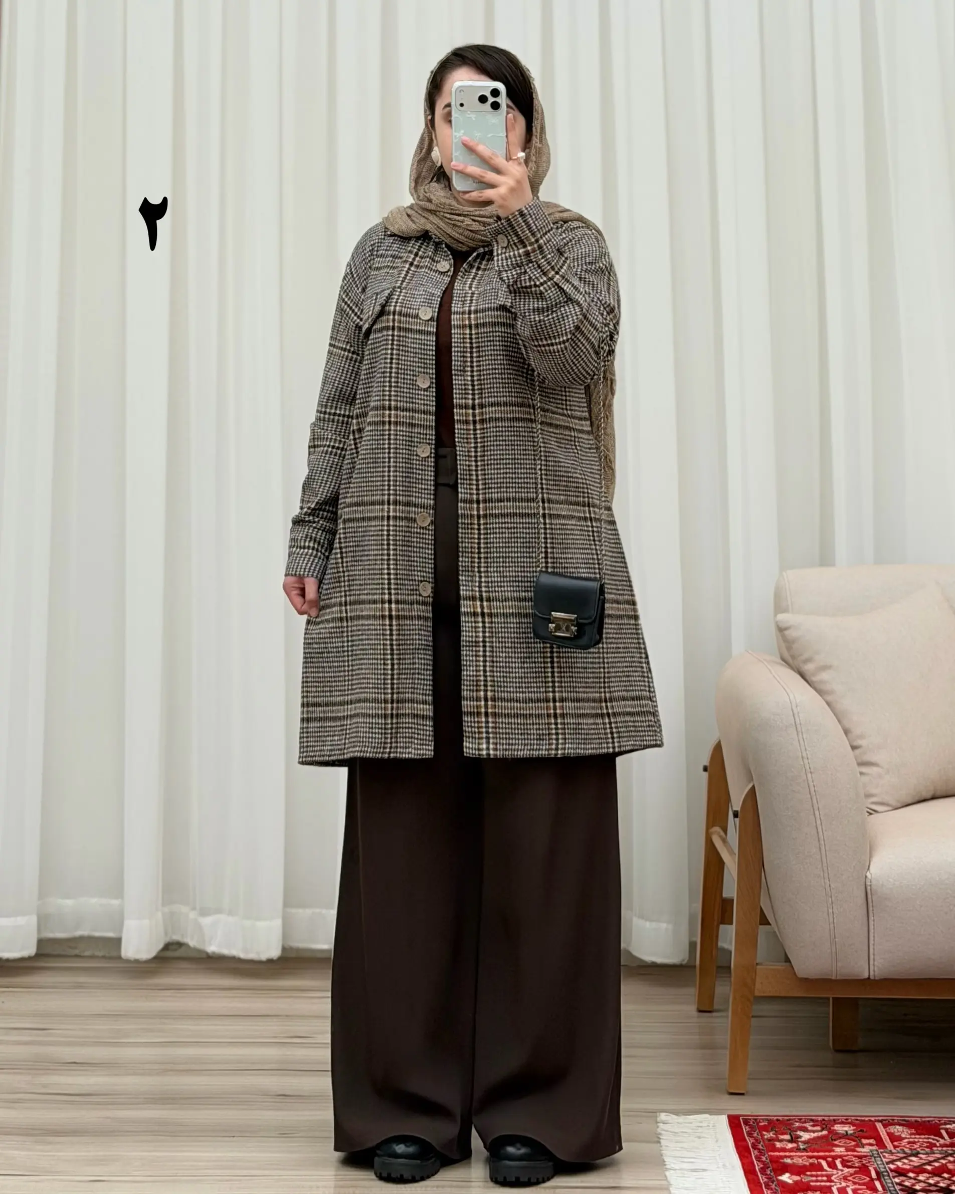 شکت چهارخونه پشمی مدل شیده